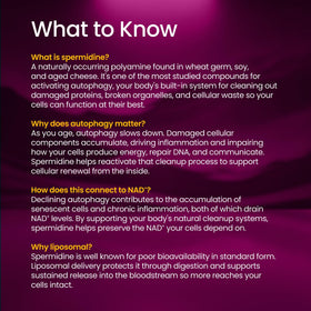 Renue By Science Spermidine Supplements nutritional information label