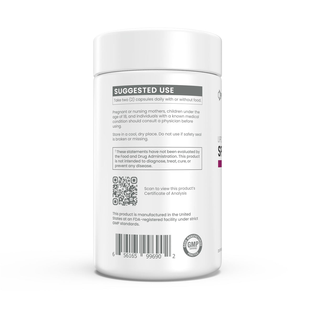 Renue By Science Spermidine Supplements side view showing capsule count