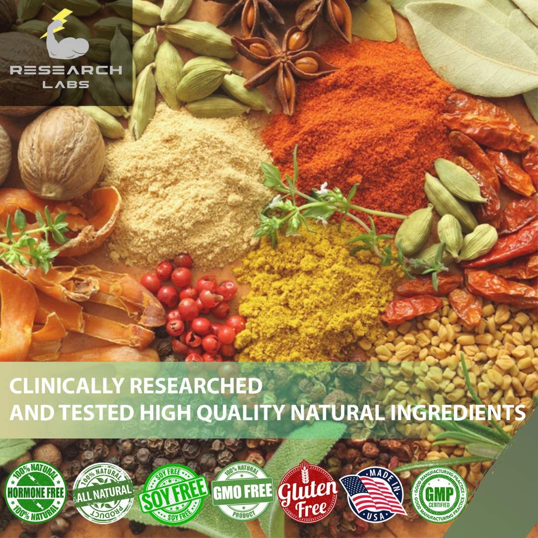 Research Labs Resveratrol Supplement 1200mg displayed with other supplements