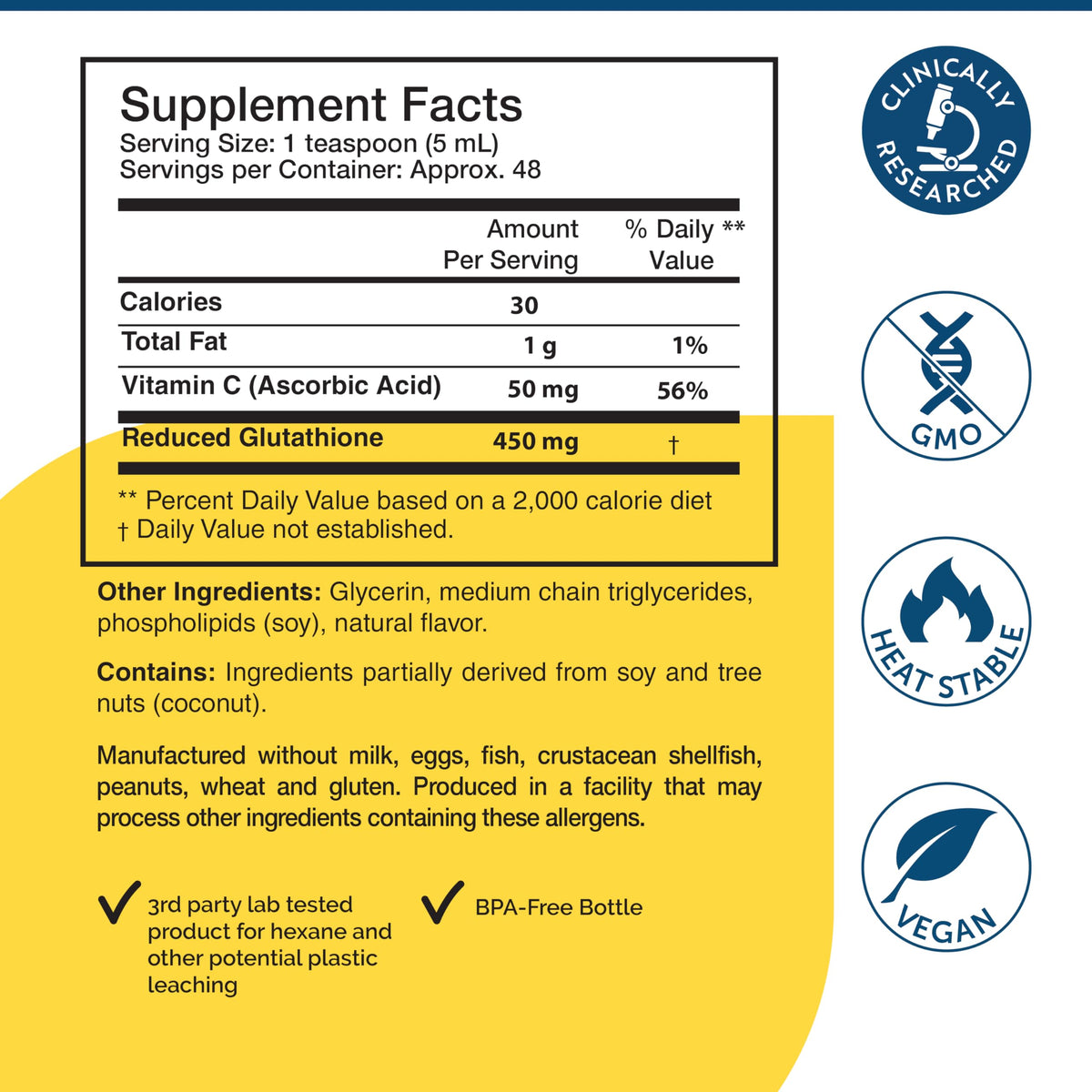 Researched Nutritionals Tri-Fortify L Glutathione 8 Fl Oz Watermelon label close-up