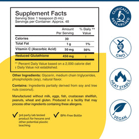 Researched Nutritionals Tri-Fortify L Glutathione 8 Fl Oz Watermelon label close-up