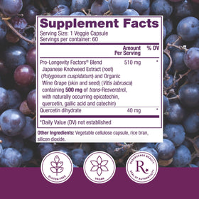 Reserveage Nutrition Resveratrol 500 mg supplement capsules close-up