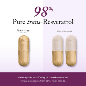 Reserveage Nutrition Resveratrol 500 mg supplement side view