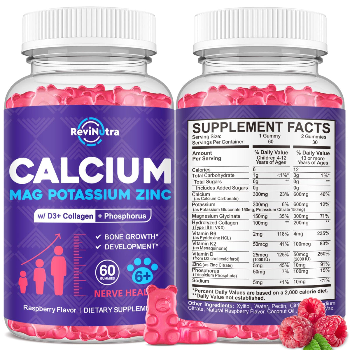 ReviNutra Calcium Gummies front view packaging