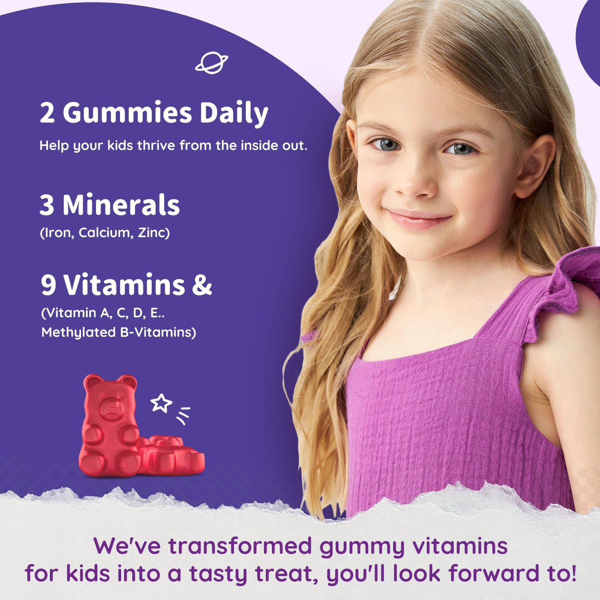 ReviNutra Iron Gummies bottle with 60 gummies, side view