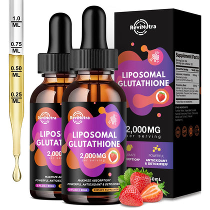 ReviNutra Liposomal Glutathione 2000mg Liquid Drops bottle front view