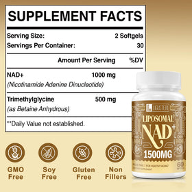 Rhameph LIGUSTERI Liposomal NAD+ 1500 MG softgels side view