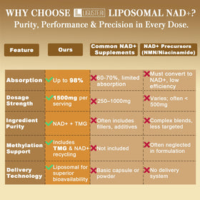 Rhameph LIGUSTERI Liposomal NAD+ 1500 MG softgels with dosage instructions