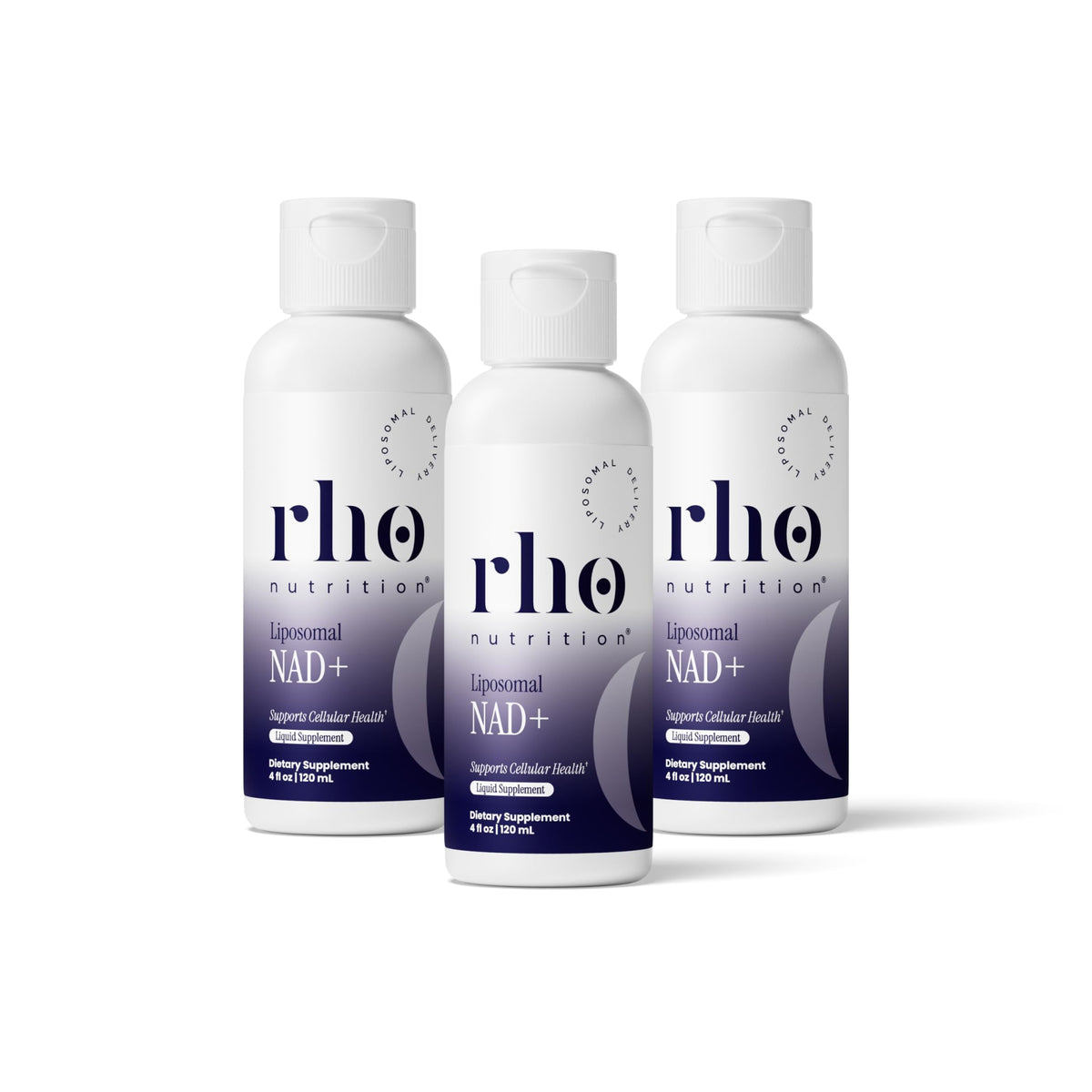 Rho Nutrition Liposomal NAD+ Liquid Supplement 3 Pack front view