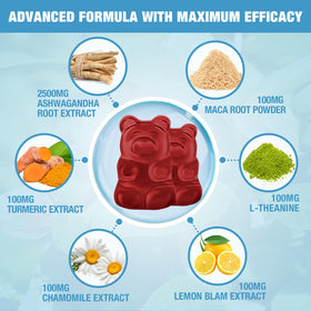 Riyuetian Ashwagandha Gummies back view with nutritional information