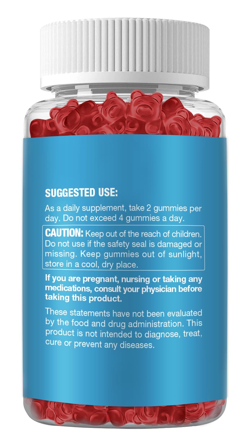 Riyuetian Ashwagandha Gummies displayed with a glass of water