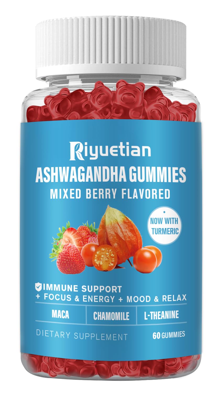 Riyuetian Ashwagandha Gummies front view with packaging