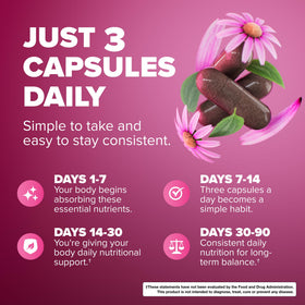 Rosabella Elderberry, Zinc & Vitamin D3 Capsules in a hand