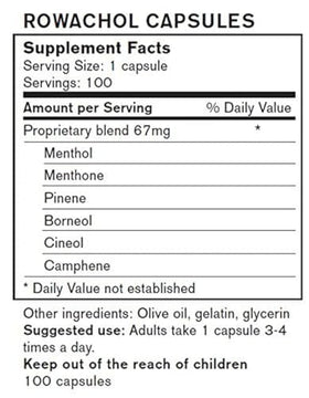 Rowachol Capsules 100 Count packaging details