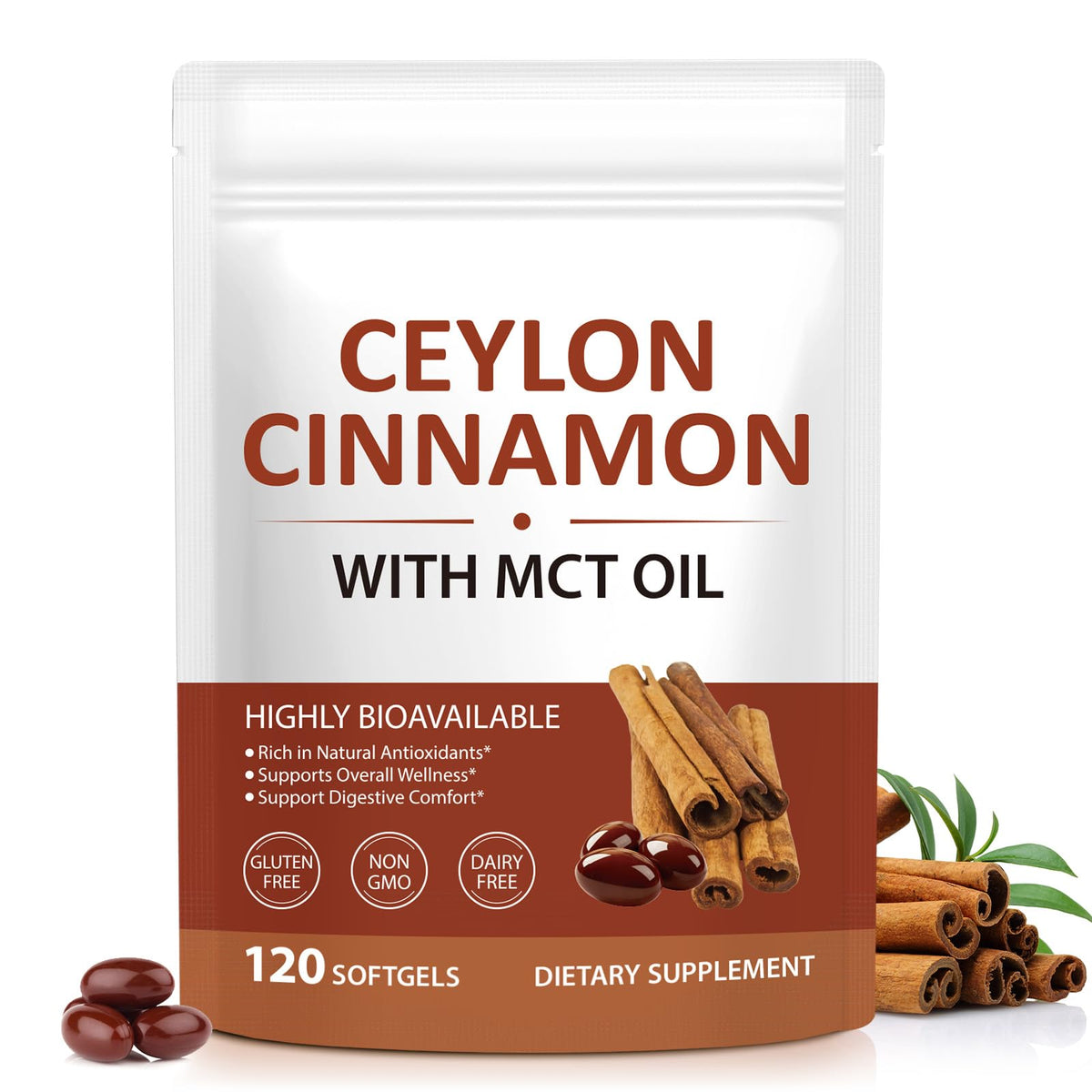 RSGRT Ceylon Cinnamon Softgels 120 count bottle front view