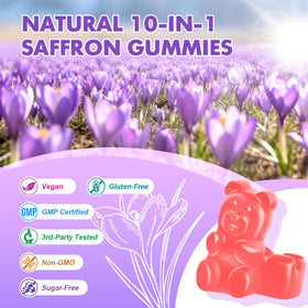 Saajoor Saffron Gummies bottle side view