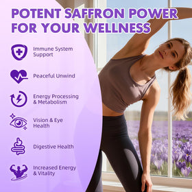 Saajoor Saffron Gummies nutritional information label