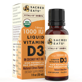 Sacred Eats Organic Liquid Vitamin D Drops ingredients list