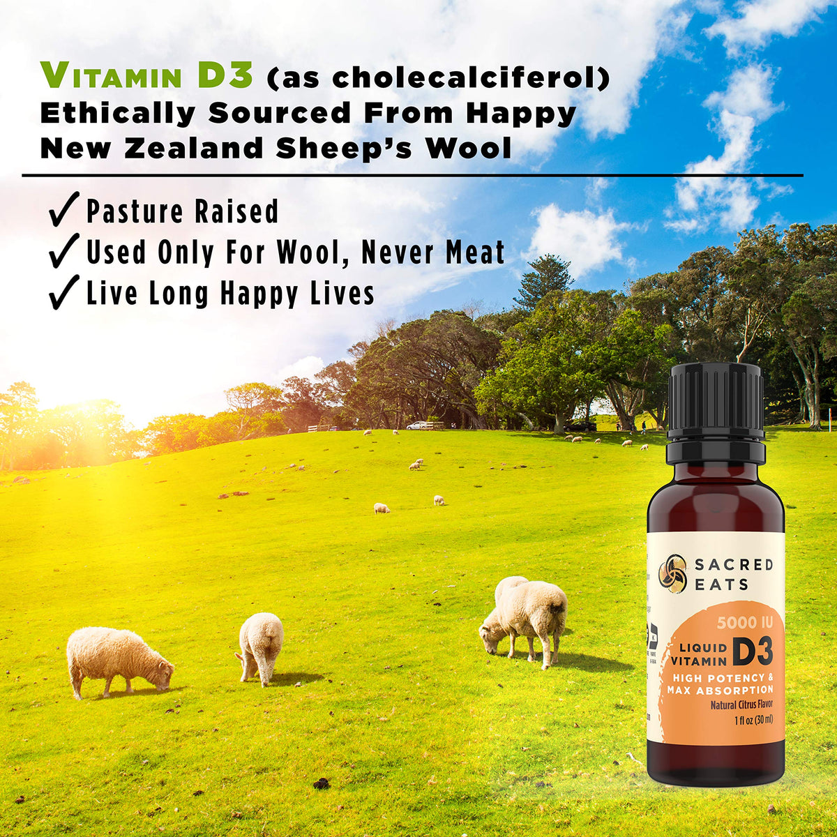 Sacred Eats Organic Liquid Vitamin D Drops lifestyle scene