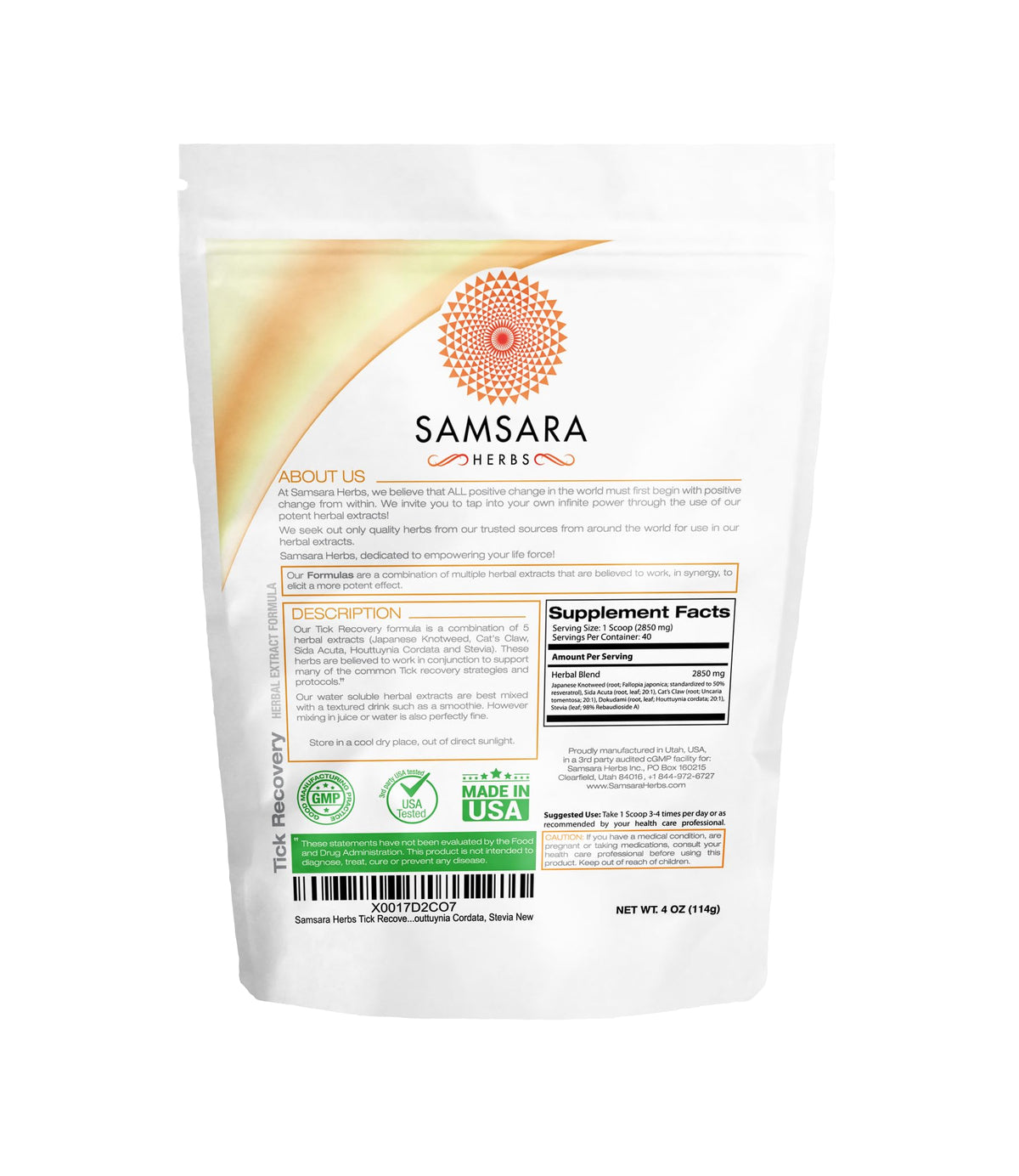 Samsara Herbs Tick use Herbal Powder lifestyle shot