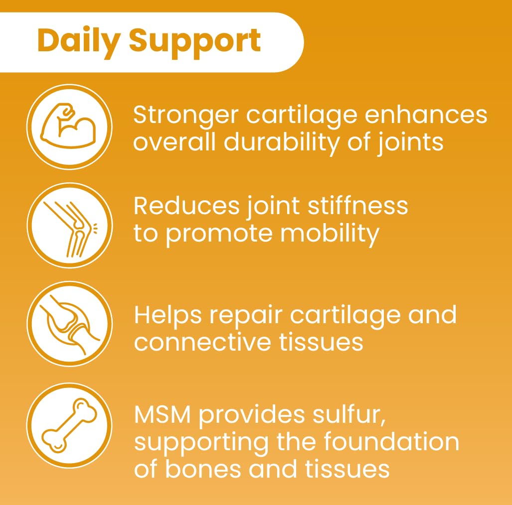 Sanar Naturals Glucosamine Chondroitin MSM Turmeric capsules on a wooden surface