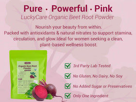 Scoop of Luckycare Organic Beet Root Powder