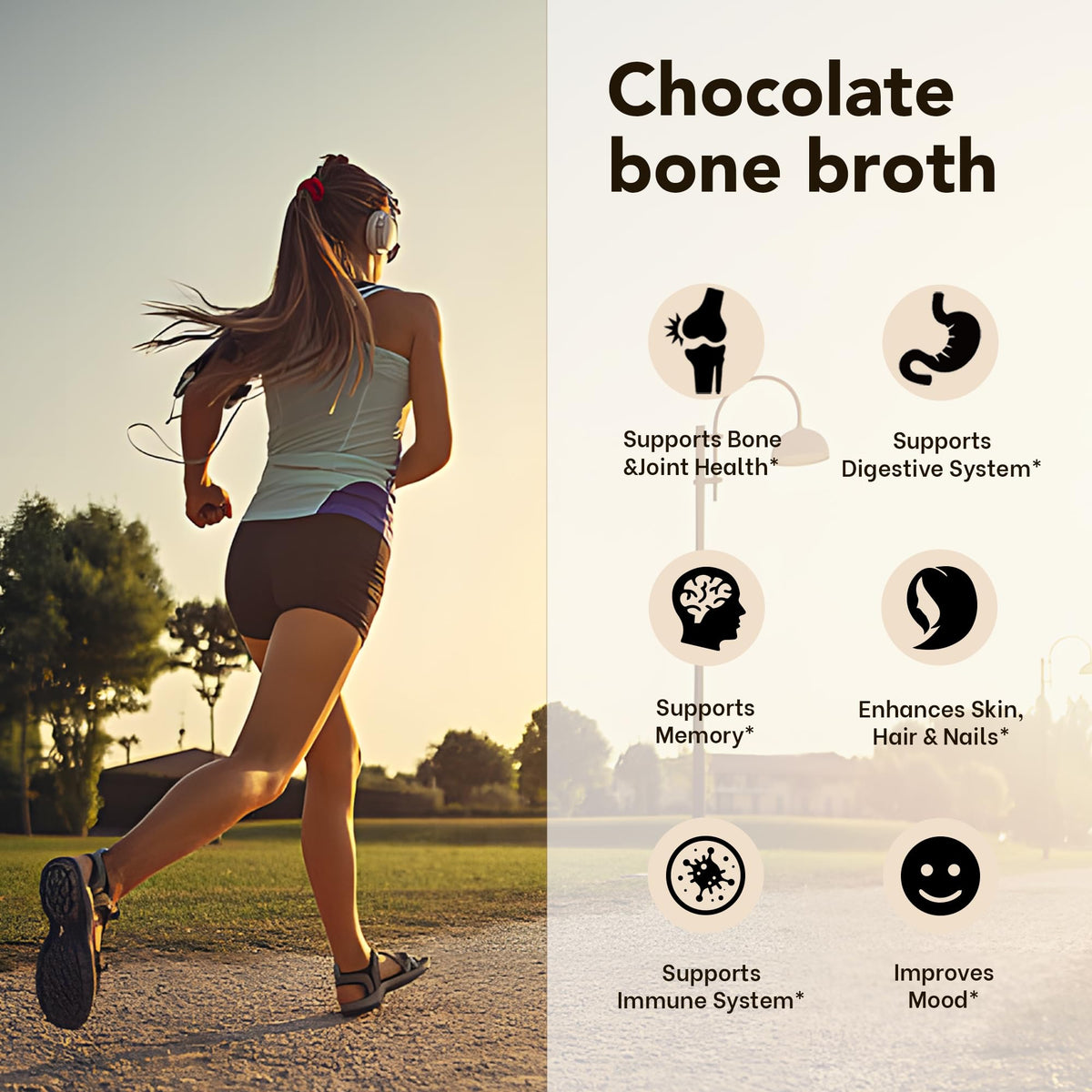 Scoop of Zammex Bone Broth Protein Powder Hot Chocolate Cocoa
