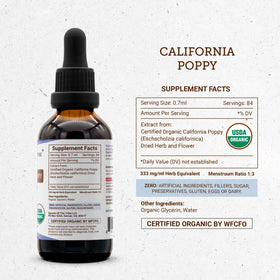 Secrets of the Tribe California Poppy Tincture in a lifestyle setting
