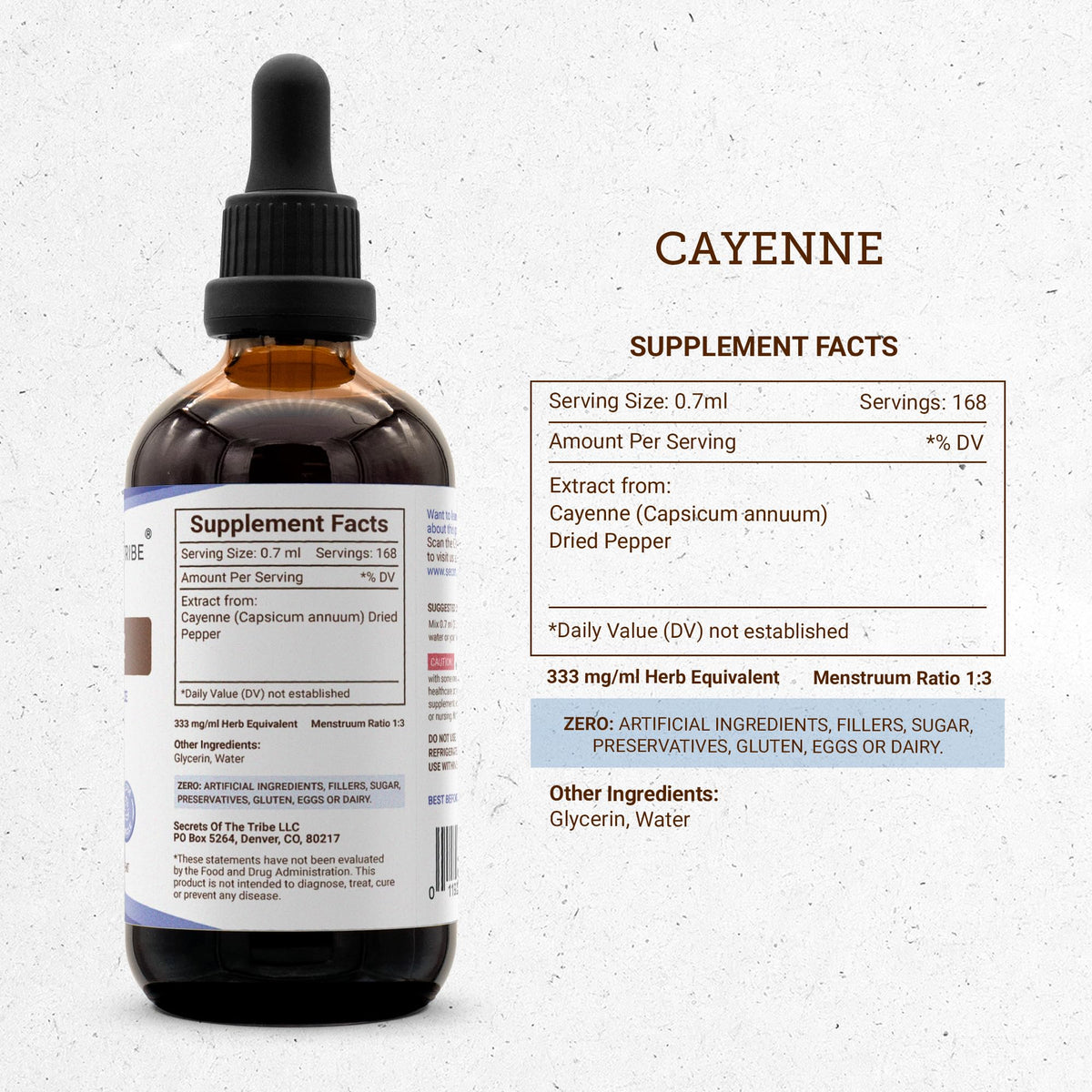 Secrets of the Tribe Cayenne Tincture dropper close-up