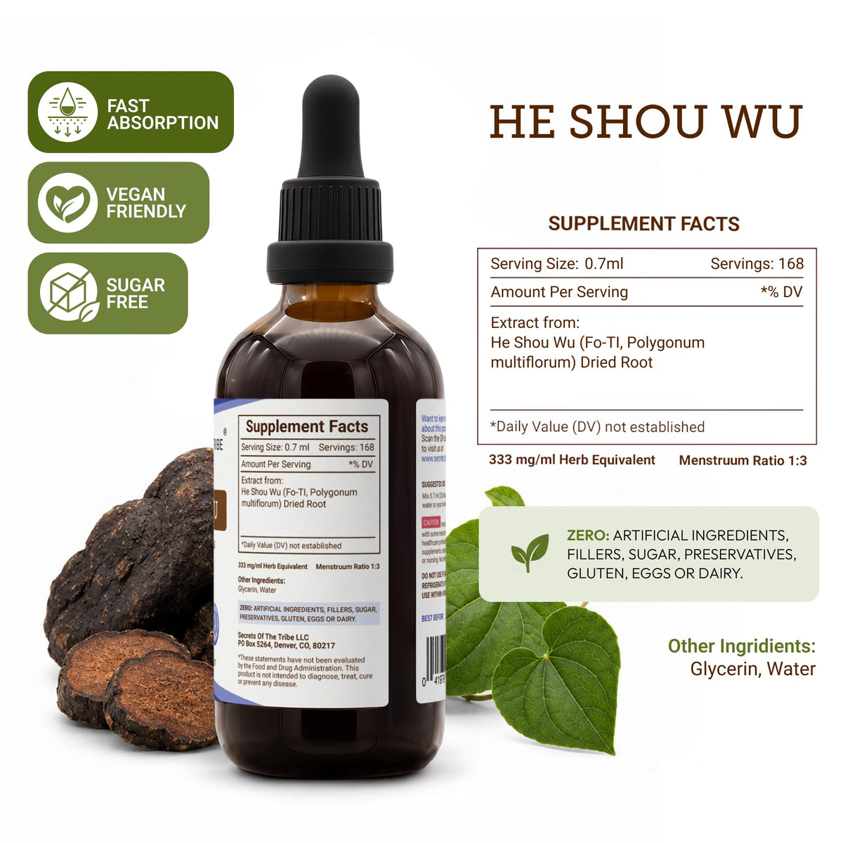 Secrets of the Tribe He Shou Wu Tincture dropper top