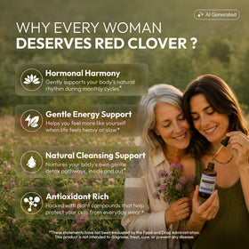 Secrets of the Tribe Red Clover Herb Organic Tincture 4 oz lifestyle scene