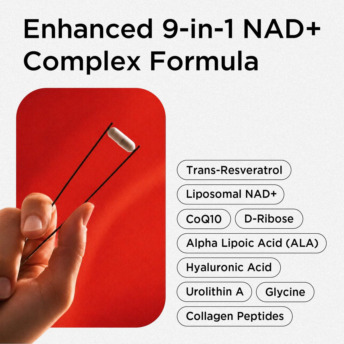 Selerb NAD+ Supplement ingredients list close-up