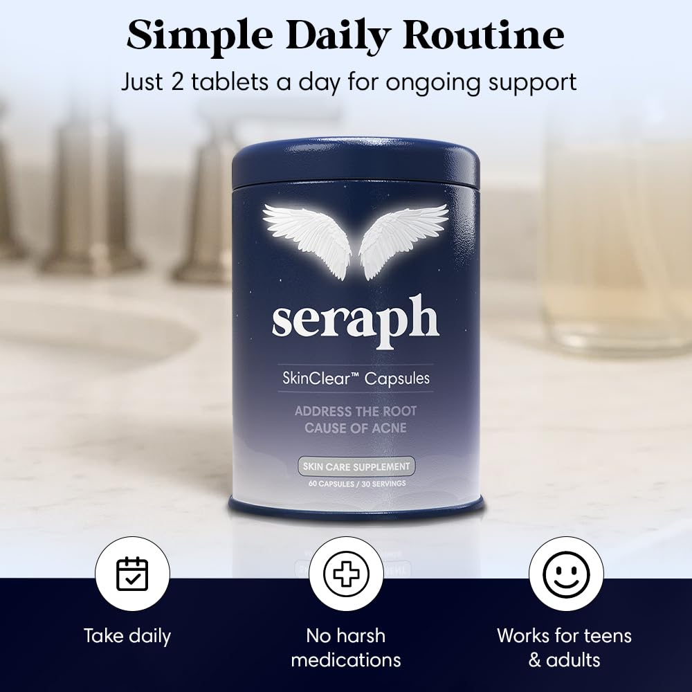 Seraph Acne Supplement showing dosage instructions