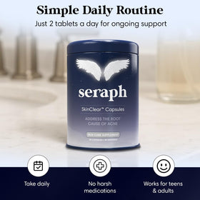 Seraph Acne Supplement showing dosage instructions