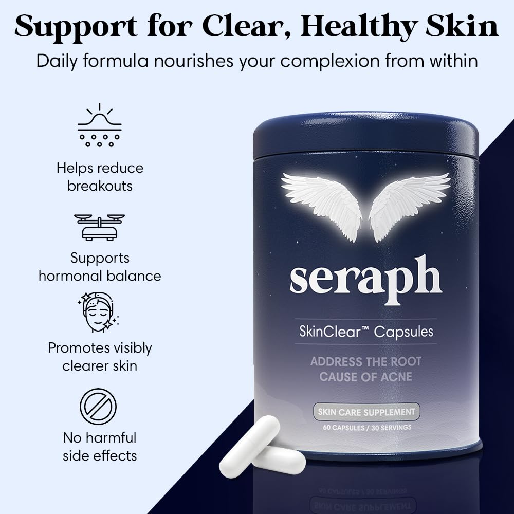 Seraph Acne Supplement with natural background