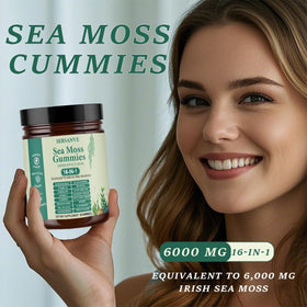 SERSANVE Sea Moss Gummies bottle on a kitchen counter