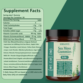 SERSANVE Sea Moss Gummies in a hand, highlighting soft texture