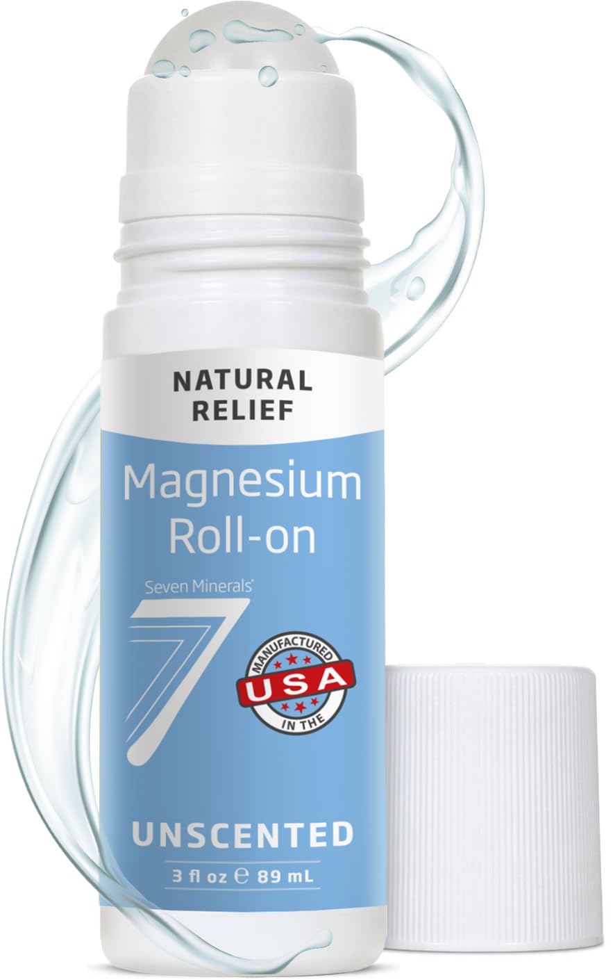Seven Minerals Magnesium Roll-On Stick front view, 3 Fl Oz