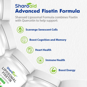 Sharoaid Liposomal Fisetin Quercetin 1200 mg softgels bottle packaging