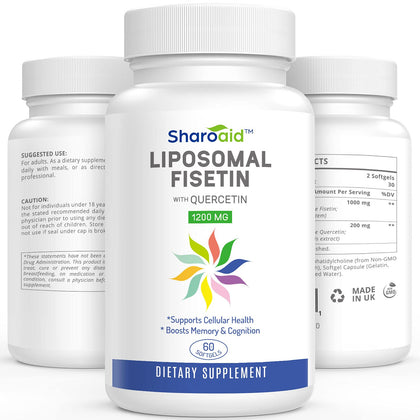 Sharoaid Liposomal Fisetin Quercetin 1200 mg softgels front view