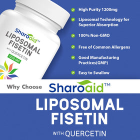 Sharoaid Liposomal Fisetin Quercetin 1200 mg softgels side view