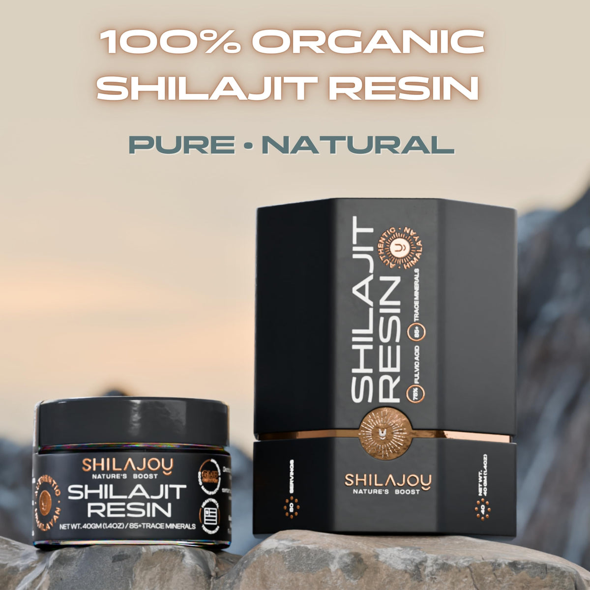 SHILAJOY Shilajit Resin 80g jar top view