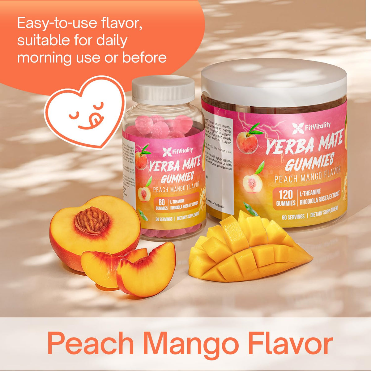 Side view of FitVitality Yerba Mate Gummies packaging