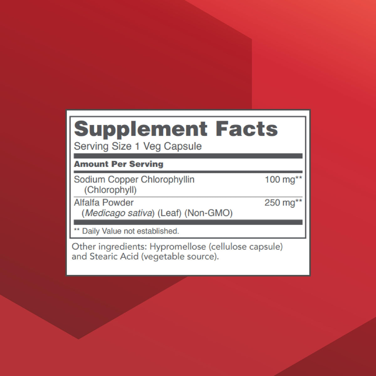 Side view of PROTOCOL FOR LIFE BALANCE Chlorophyll 90 Veg Caps bottle