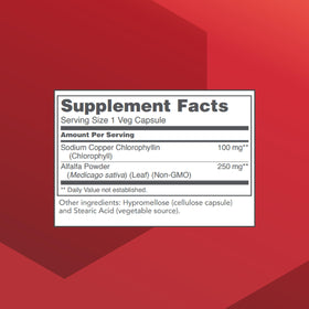 Side view of PROTOCOL FOR LIFE BALANCE Chlorophyll 90 Veg Caps bottle