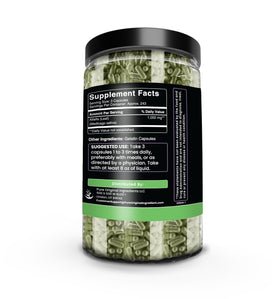 Side view of PURE ORIGINAL INGREDIENTS Alfalfa Leaf Capsules bottle