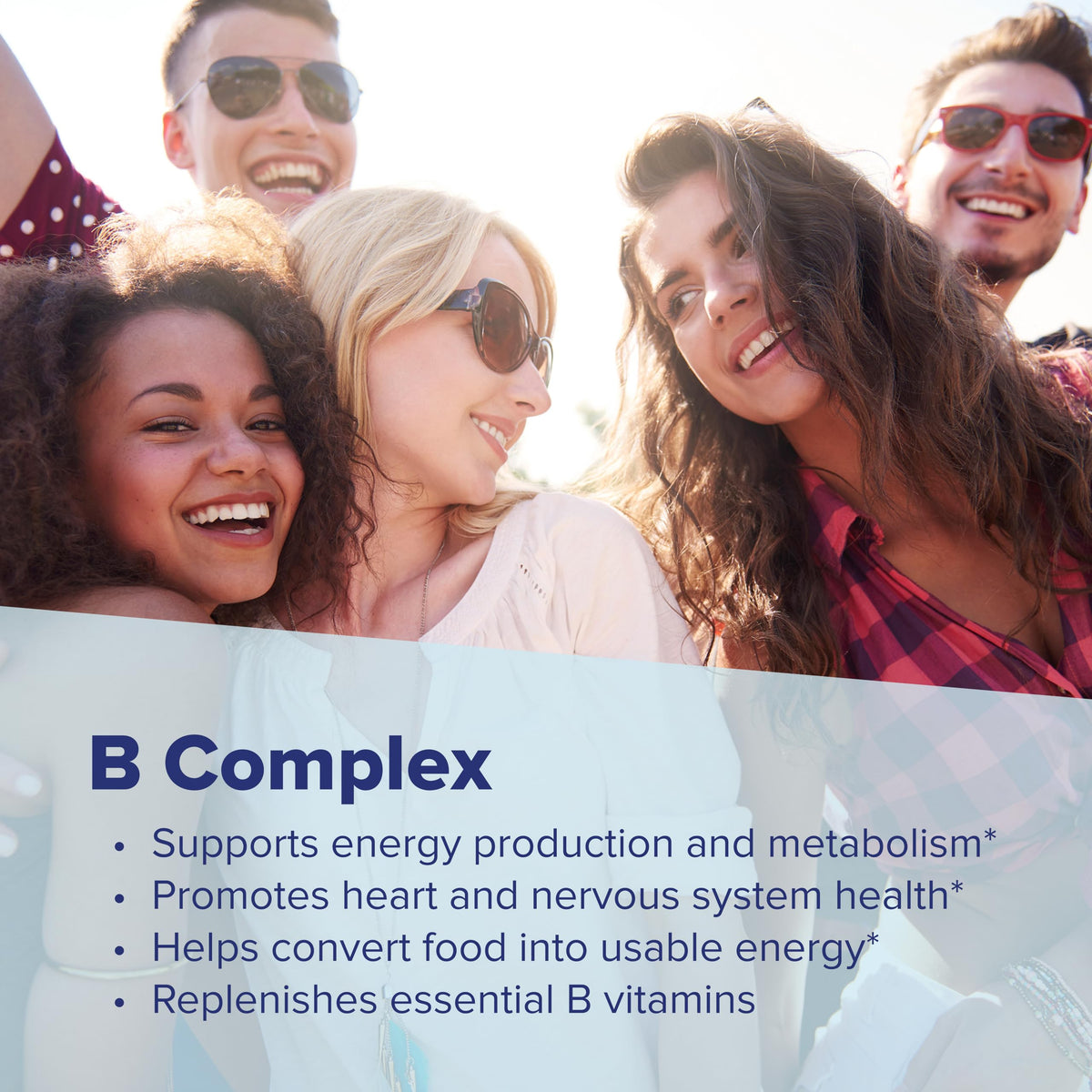Side view of quality Source Balance B Complex bottle