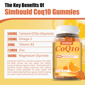 Simhould CoQ10 Gummies 500MG side view of packaging