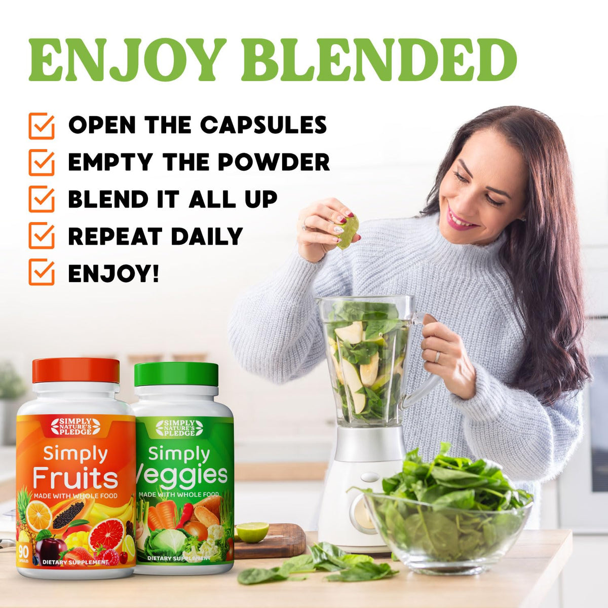 Simply Nature's Pledge Whole Food Superfood 3-month supply overview
