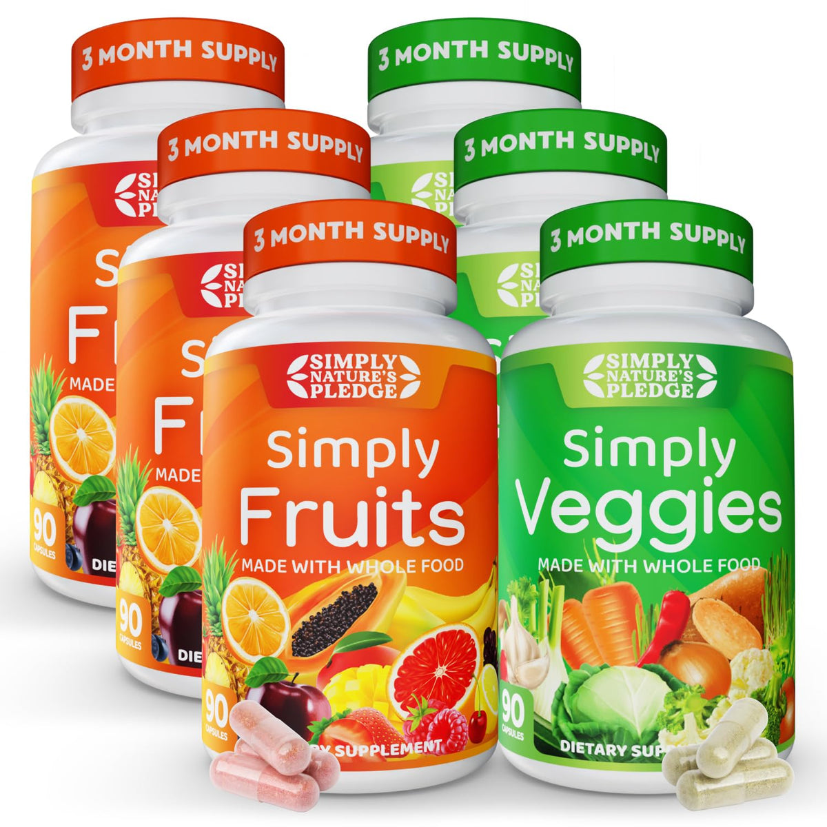 Simply Nature's Pledge Whole Food Superfood 540 Capsules front view